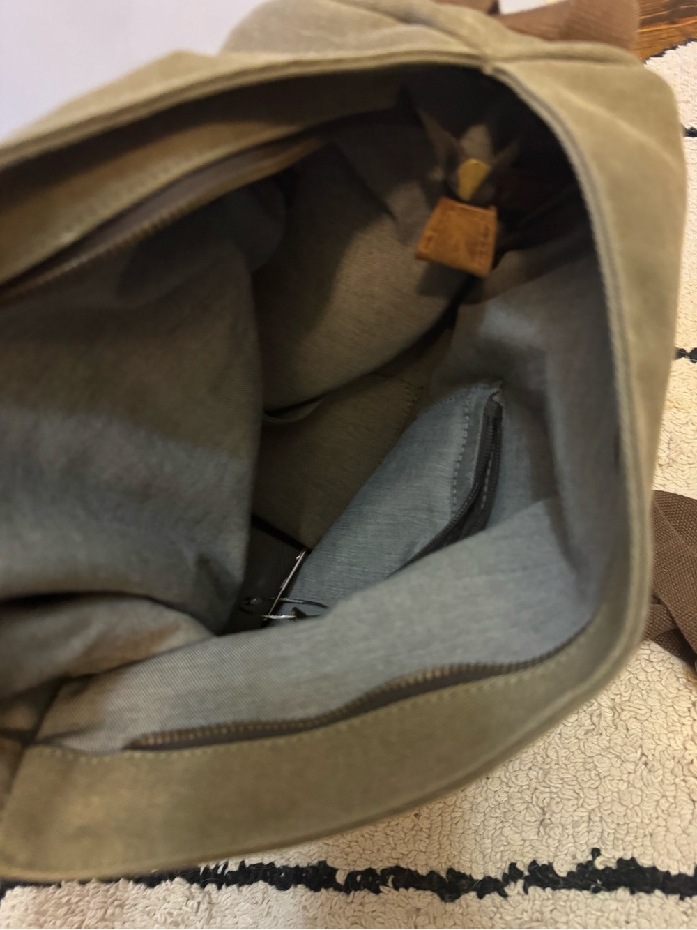 Canvas Backpack - Olive Green - Picture 5 of 5